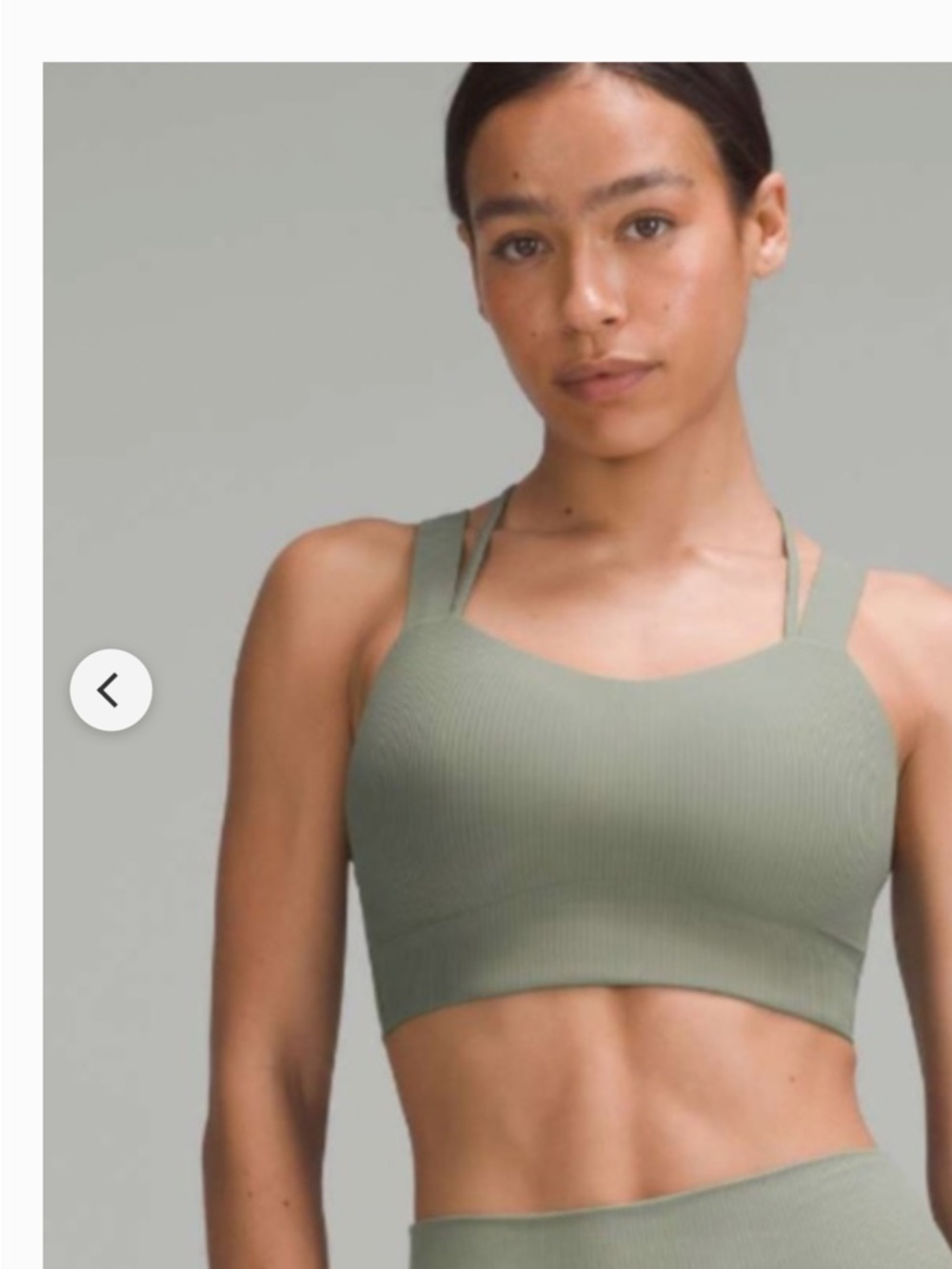 Lululemon like a cloud DDD Ribbed Crossback Sports Bra Sage size 8